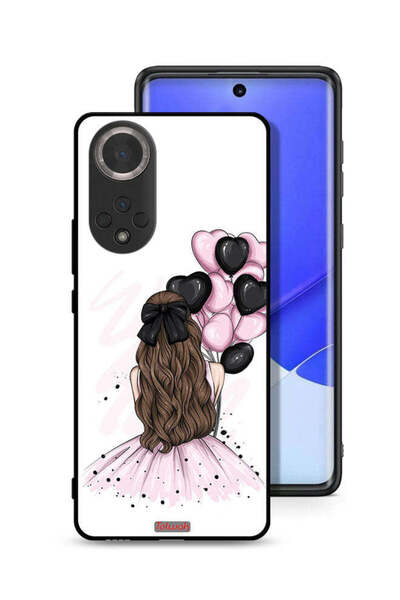 Tolwak غطاء حماية لهاتف Honor 50 بتصميم فتاة تحمل بالونات