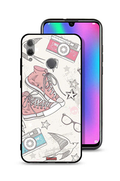Tolwak غطاء حماية لهاتف Honor 10 Lite بتصميم حذاء من القماش وفن الكاميرا