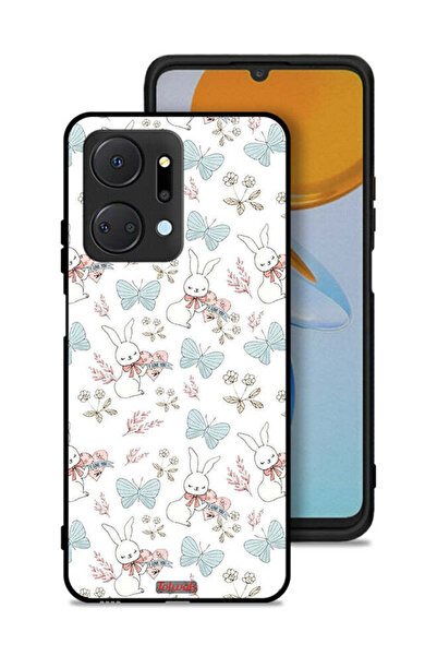 Tolwak غطاء حماية لهاتف Honor X7a بتصميم أرنب وفراشات