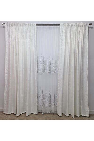Perdelenoi by Igni Comex Curtains Sand white-cream Set of 2 pieces