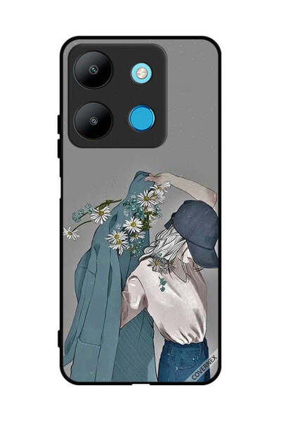 Covernex غطاء حماية لهاتف Infinix Smart 7 بتصميم فتاة ترتدي معطفًا