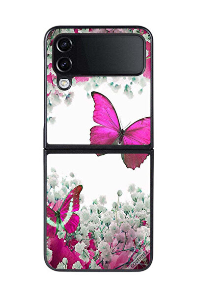 Covernex غطاء حماية لهاتف سامسونج جالاكسي زد فليب 4 برسومات فراشات جميلة وورو...