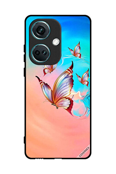 Covernex غطاء حماية لهاتف OnePlus Nord CE3 بنقشة فراشات تحلق فوق لون الطلاء