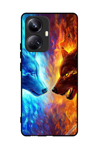 Covernex غطاء حماية لهاتف Realme 10 Pro Plus بتصميم ذئب الماء والنار