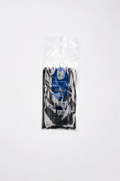 Mena Rise Fikirshop 2.5X200 Black Cable Tie & Plastic Clamp & Velcro Clamp 100 Pieces (Package) 1