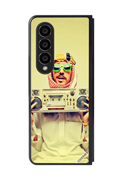 Covernex غطاء حماية لهاتف Samsung Galaxy Z Fold 4 يحمل جهاز موسيقى عتيق