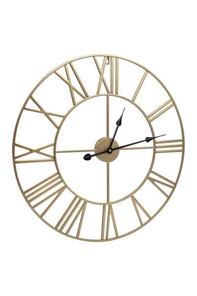 COOYA Silent/16 Inch Operated Oversized Metal Round Roman European Industrial Wall Clocks/For Home,Office