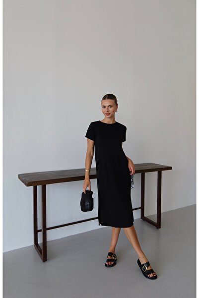 Patreon Rochie modal oversize cu fante laterale