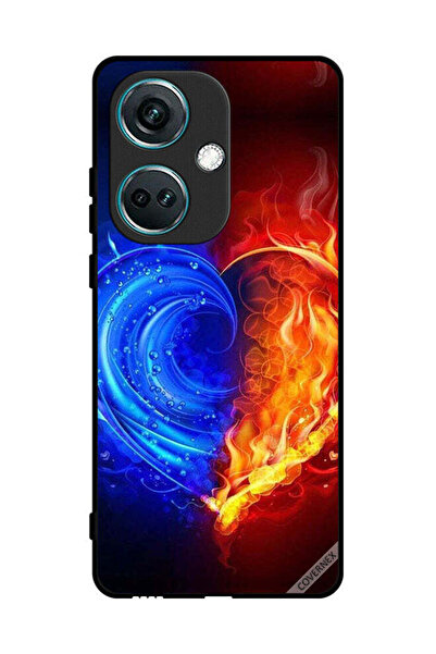 Covernex غطاء حماية لهاتف OnePlus Nord CE3 - خلفية قلب النار والماء