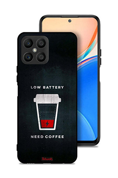 Tolwak غطاء حماية لهاتف Honor X8 4G - بطارية منخفضة - يحتاج إلى قهوة