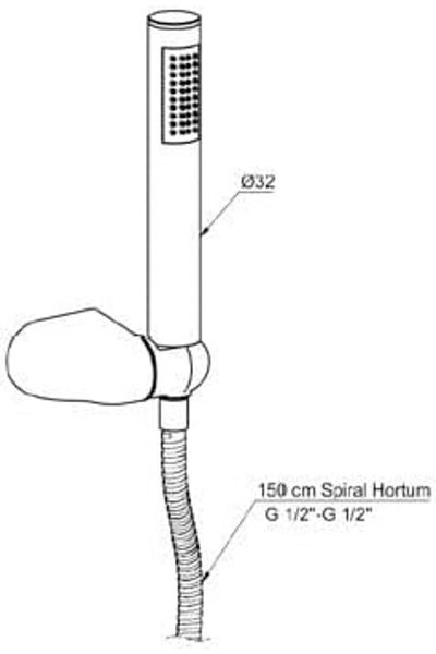 Mena Rise Diyar-Ifırsatshop Hanging Shower Set Single Function Ø32 Dst60 1017157