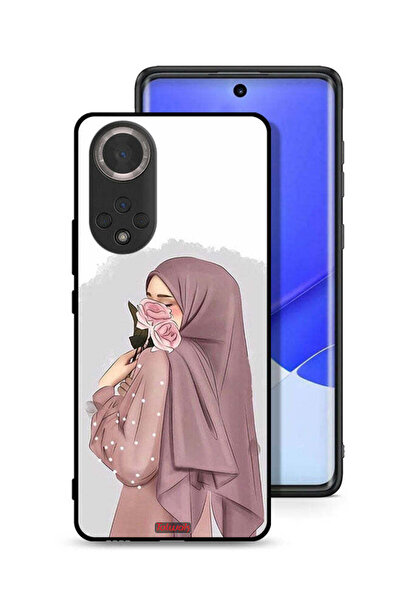 Tolwak غطاء حماية لهاتف Honor 50 بتصميم فتاة تحمل ورودًا
