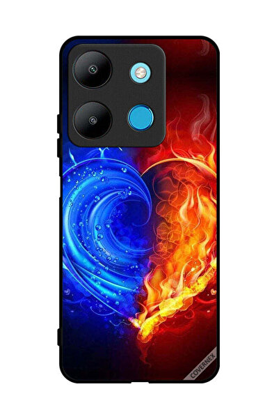 Covernex غطاء حماية لهاتف Infinix Smart 7 بخلفية قلب النار والماء