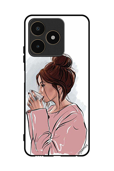 Covernex Protective Case Cover For Realme C53 Girl Drinking Tea Art