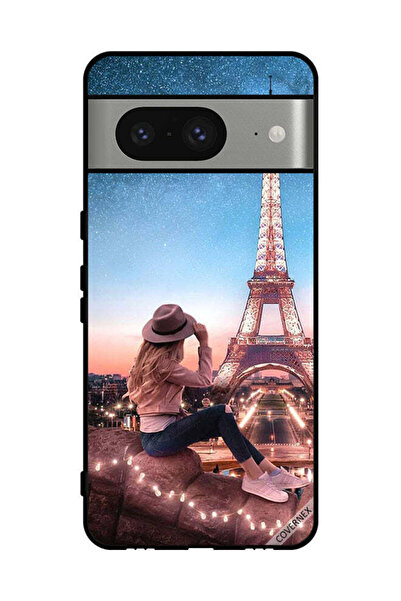 Covernex غطاء حماية لهاتف جوجل بيكسل 8 - فتاة القبعة وبرج إيفل