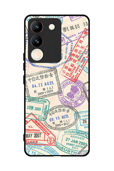Covernex غطاء حماية لهاتف vivo V29e بنمط طوابع السفر