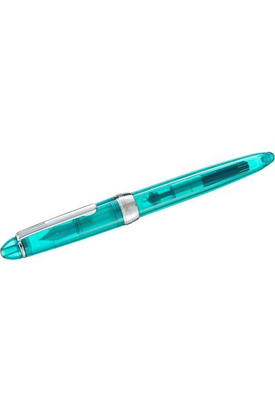 Mena Rise Tuonshop Monza Series Mv36720 Dk 3-Prong Blue Transparent Calligraphy Fountain Pen Set 1122991