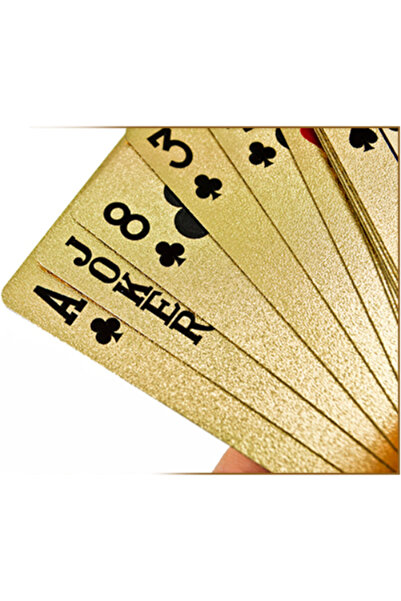 OEM Carti de joc aurii din plastic, in cutie decorativa