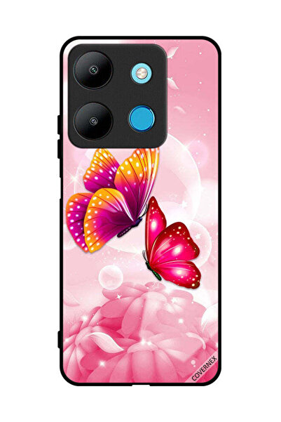 Covernex غطاء حماية لهاتف إنفينيكس سمارت 7 بنقشة فراشات لطيفة