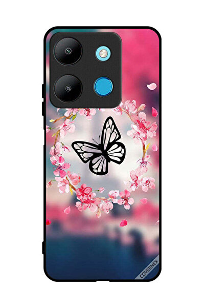 Covernex غطاء حماية لهاتف إنفينيكس سمارت 7 بتصميم فراشة وحلقات زهور