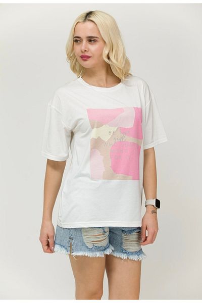 MODA New Season Printed Fabric Very Beautiful Soft Color T-Shirt