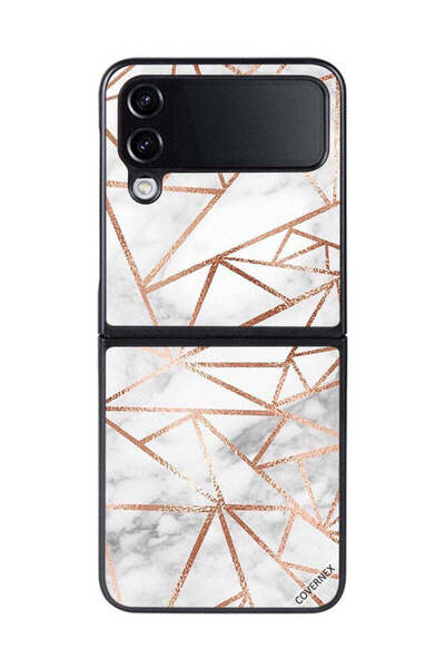 Covernex غطاء حماية لهاتف سامسونج جالاكسي زد فليب 4 بخلفية بنمط رخامي