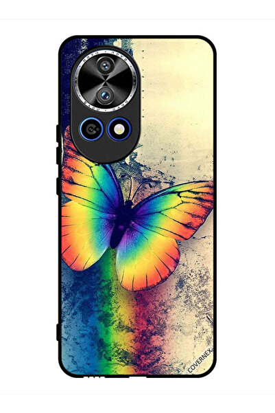Covernex غطاء حماية لهاتف هواوي نوفا 12 برو بتصميم فراشة قوس قزح عتيقة