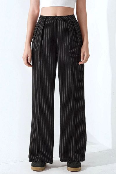 Hiccup Pantaloni palazzo plisați cu picioare largi în dungi