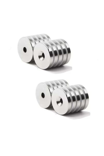 dalimag Set 20 magneti pentru surub, rotund foarte puternici, gri, disc, 15 mm x 4 mm