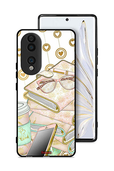 Tolwak غطاء حماية لهاتف Honor 70 بتصميم نظارات على الكتب