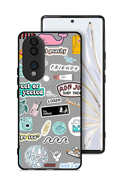Tolwak غطاء حماية لهاتف Honor 70 بملصقات Good Vibes