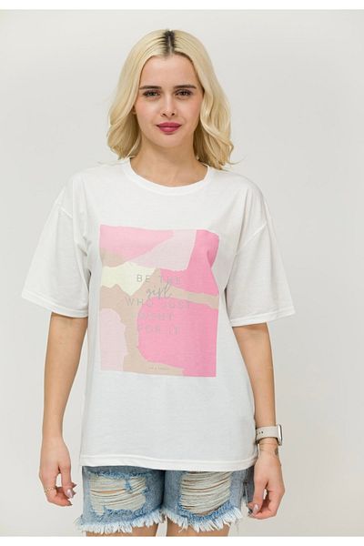 MODA New Season Printed Fabric Very Beautiful Soft Color T-Shirt
