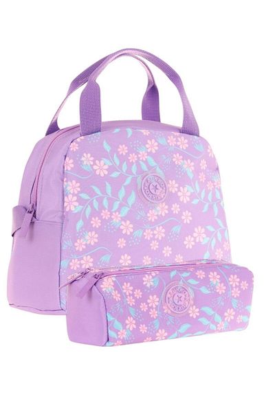 KAUKKO Soft Floral Girl's Lunchbox (K9068) and Pen Holder (K2704) Set