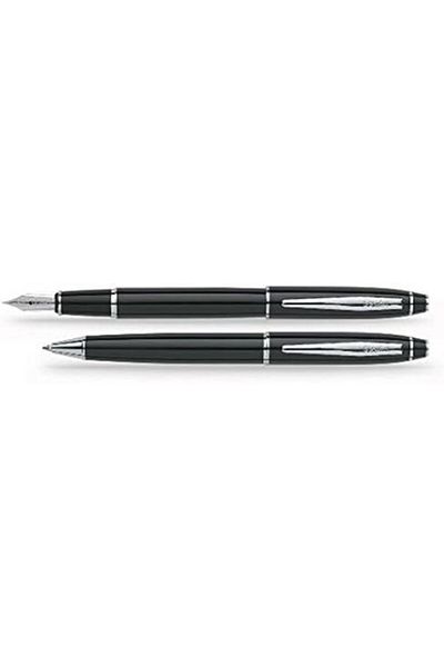 Mena Rise Şirinshop Noble 35 Fountain Pen Ballpoint Pen Set Black Chrome 1108107