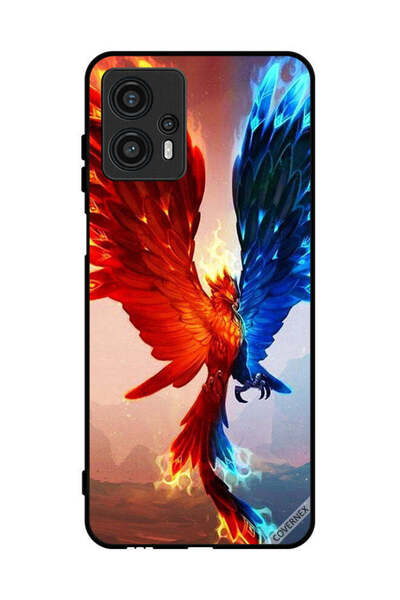 Covernex غطاء حماية لهاتف موتورولا موتو جي 13 - خلفية نسر النار والماء