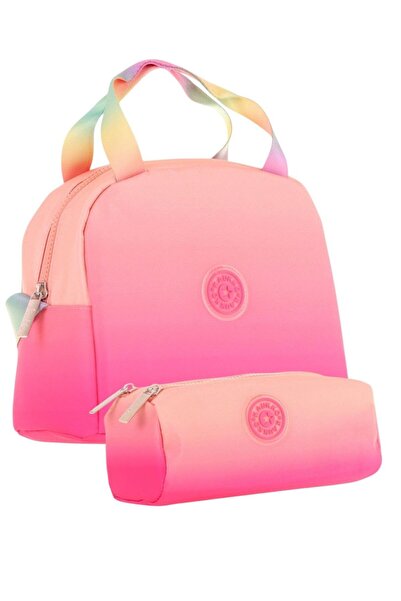 KAUKKO Rainbow Lunchbox + Σετ μολυβοθήκης Salmon Pink, Color Transition, Κορίτσι