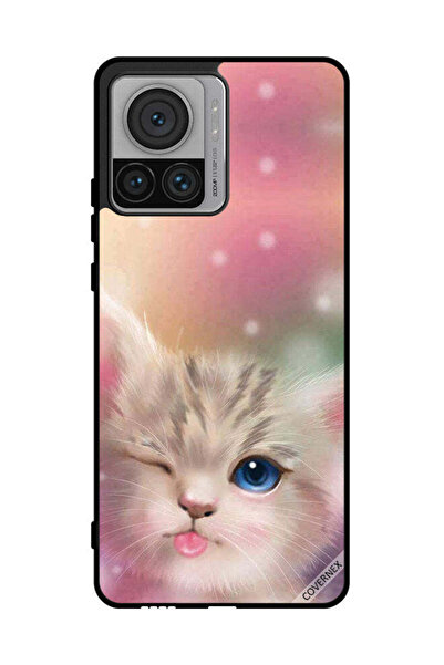 Covernex غطاء حماية لهاتف موتورولا موتو X30 برو - قطة لطيفة