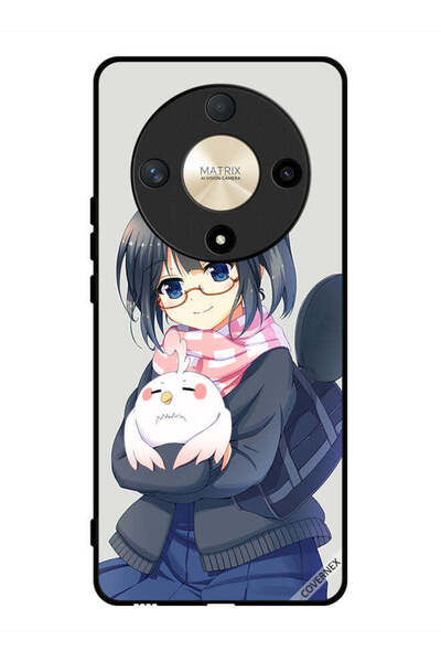 Covernex غطاء حماية لهاتف Honor X9b - رسم فتاة تحمل حيوانًا أليفًا