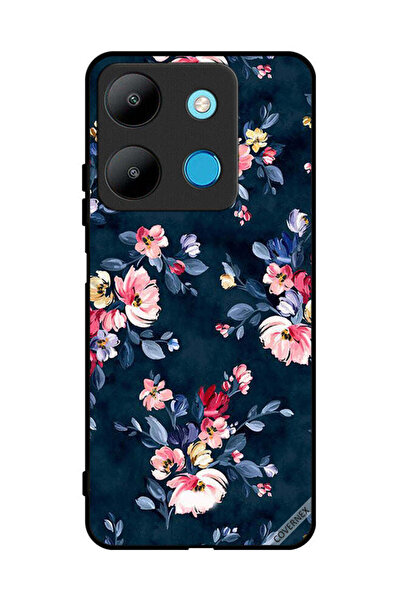 Covernex غطاء حماية لهاتف إنفينيكس سمارت 7 مزين برسومات زهور مرسومة يدويًا