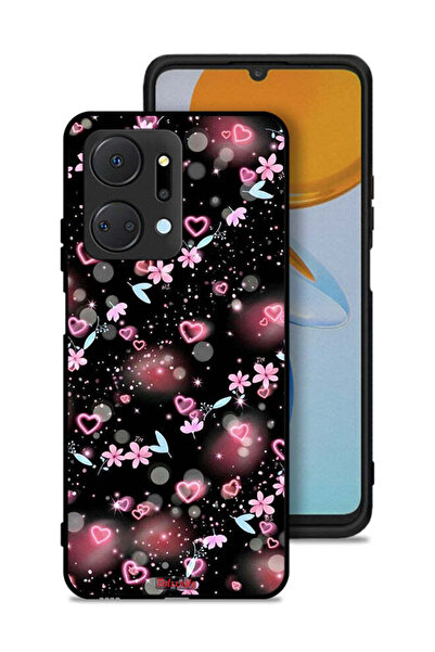 Tolwak غطاء حماية لهاتف Honor X7a بنقشة قلوب وأزهار صغيرة