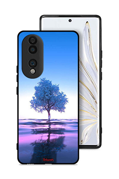 Tolwak غطاء حماية لهاتف Honor 70 بتصميم شجرة نيون وانعكاس مائي فني رقمي