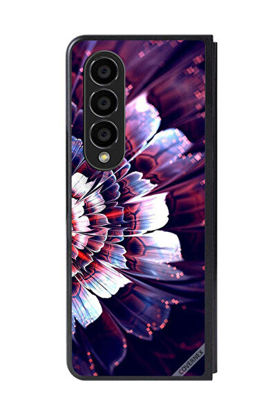 Covernex غطاء حماية لهاتف سامسونج جالاكسي زد فولد 4 مع زهرة كبيرة منعكسة على ...