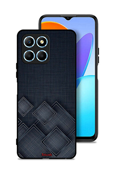 Tolwak غطاء حماية لهاتف Honor X6 بنقشة مربعات على القماش