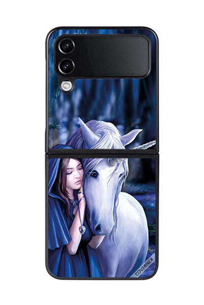 Covernex غطاء حماية لهاتف سامسونج جالاكسي زد فليب 4 - فتاة تحب وحيد القرن