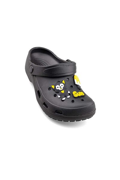 İncim Black Figured Daily Garden Seaside Beach Nursery Unisex Children's Slippers & Sandals