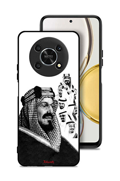 Tolwak غطاء حماية لهاتف Honor X30 5G، ملصق فني أبيض وأسود لملوك المملكة العرب...