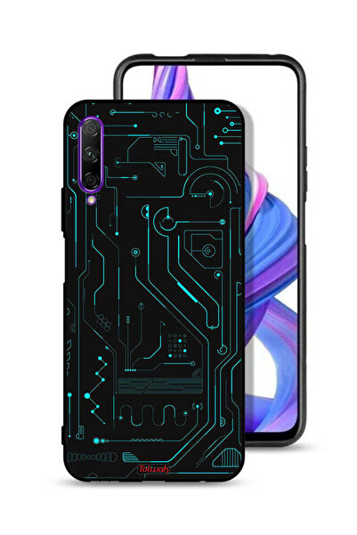 Tolwak غطاء حماية لهاتف Honor 9X Pro - دوائر فنية رقمية - شاشة متعددة