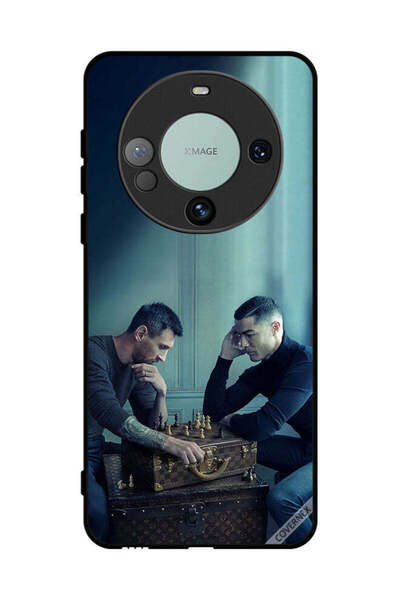 Covernex غطاء حماية لهاتف هواوي ميت 60 ميسي ضد رونالدو يلعبان الشطرنج