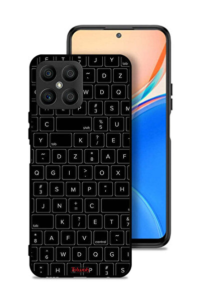 Tolwak غطاء حماية لهاتف Honor X8 4G بنمط مفاتيح لوحة مفاتيح عشوائية