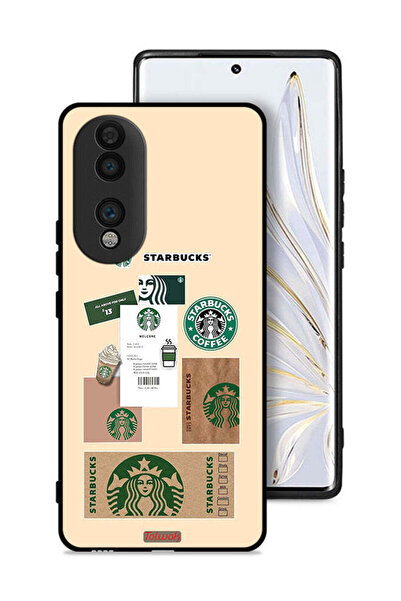 Tolwak غطاء حماية لهاتف Honor 70 بملصق قهوة